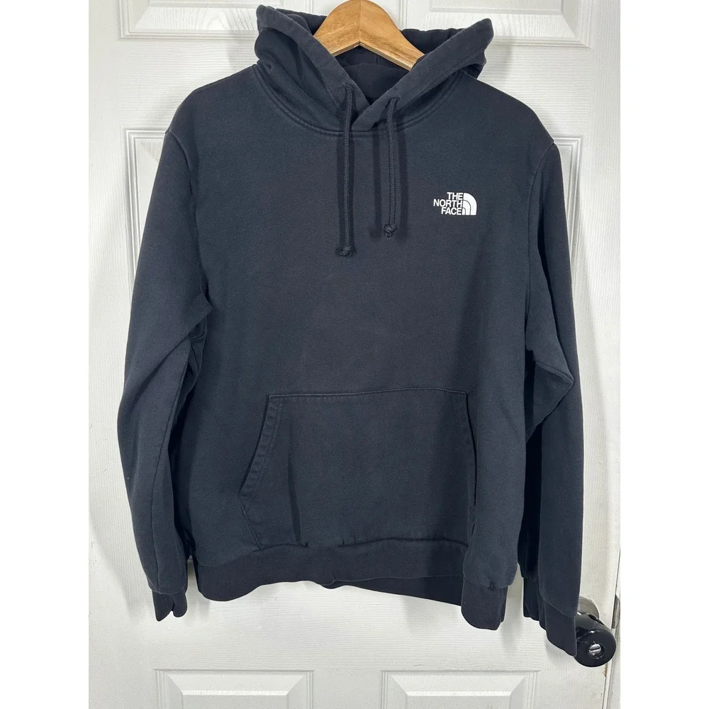 The North Face Hoodie Mens Large Black Circular Design Never Stop Exploring Logo